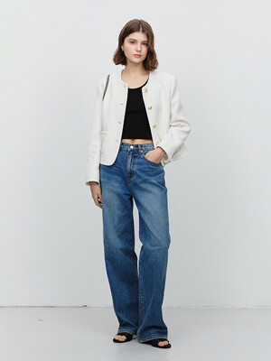 CLASSIC BOUCLE TWEED JACKET CREAM_UDJA5A205CR