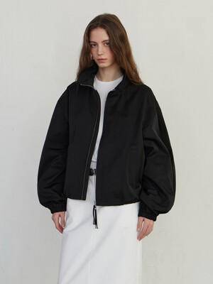 TWO-WAY HIGH NECK STRAP BLOUSON - BLACK