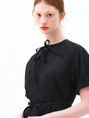 RIBBON TIE DRESS (2COLOR)