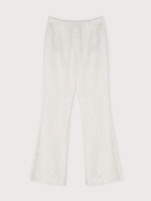 BRODERIE BOOTS CUT PANTS_CREAM
