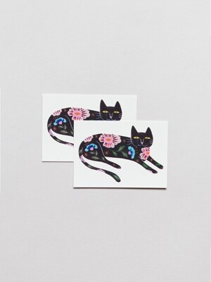 Flower Cat Pairs타투 스티커