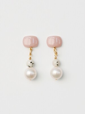 baby pink mix ball earrings