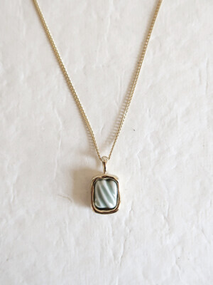Winter square pendent necklace [vintage blue]