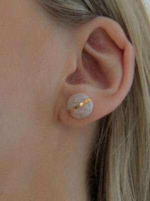 2021 Pantone Daily Round Marbling earring (PG)