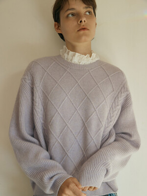 [Day-Wool] Crew Neck Argyle Pullover_2color