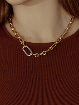 [Silver] AIR, Link chain Necklace n079