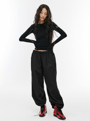 CALL NYLON JOGGER PANTS BLACK
