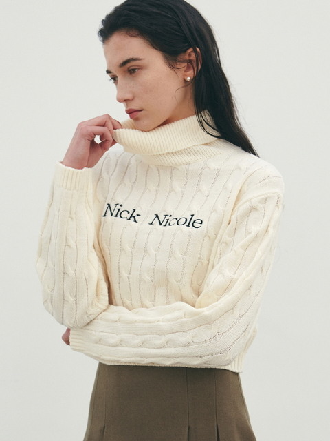 니트 - 닉앤니콜 (NICK&NICOLE) - NICOLE RIBBED TURTLENECK KNIT_CREAM