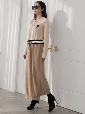 P로고 맥시 니트원피스 스포티&엘레강스  P Sporty&elegance Maxi Knit dress