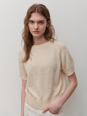 RAGLAN SHORT SLEEVE KNIT BEIGE