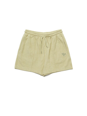(W) TERRY SET-UP SHORTS OLIVE