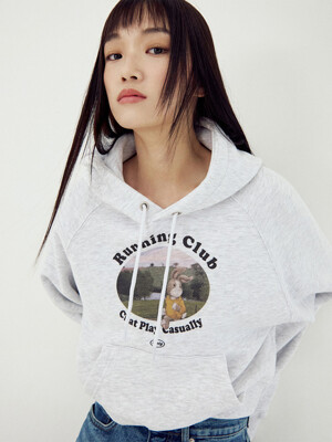 [Mmlg W] RUNNING MELGE HOOD (ASH GREY)