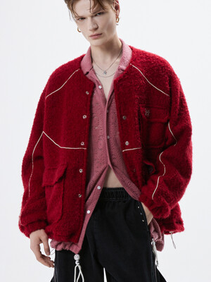 REFLECTIVE LINE FUR JACKET - RED