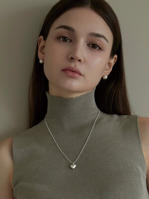 Zoe 925 Silver Long Heart Necklace