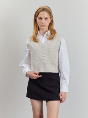 Anne Knit Vest_Oat Gray