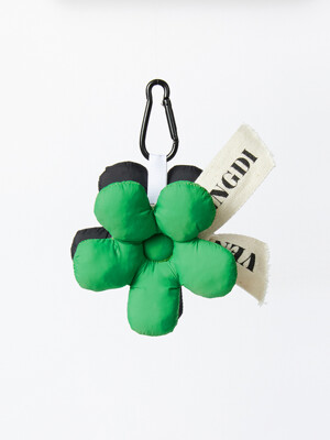 Padded Flower Keyring_Green