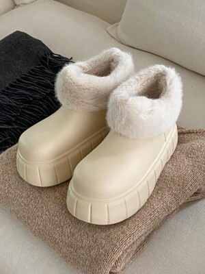 Fur rubber boots (2colors)