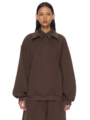 BROWN DOUBLE COLLARS JUMPER