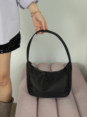 nylon mini hobo bag_black