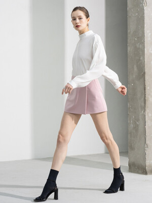 Wrap-style button pointed shorts - pink