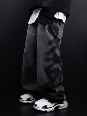 BBD Side Sprayed Custom Denim Pants (Vintage Black)
