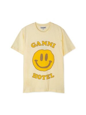 가니 여성 스마일 로고 플랜 티셔츠 T3224 302