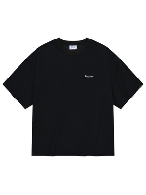 스몰 어센틱 로고 트리코트 티셔츠 블랙