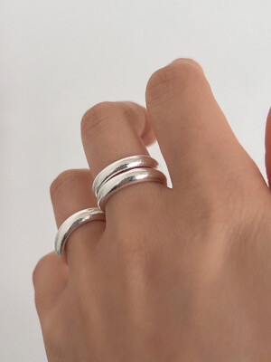 silver925 matt bold ring (2 size)