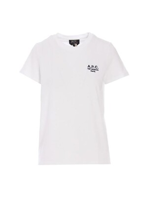 APC 아페쎄 반팔 티셔츠 루마담 로고 여성 화이트 COEZC F26842 AAB
