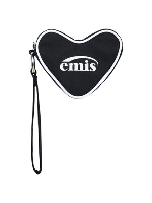 HEART KEYRING POUCH-BLACK