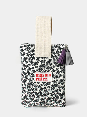 Strap pouch_Black flower