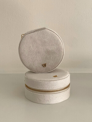 Ivory Round Jewelry Case