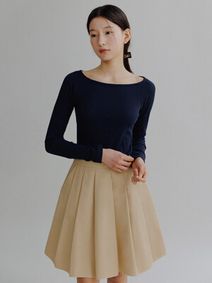 KIKO FLARE MINI SKIRT_BEIGE