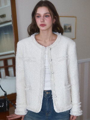 Glory Wool Tweed Jacket [Ivory]