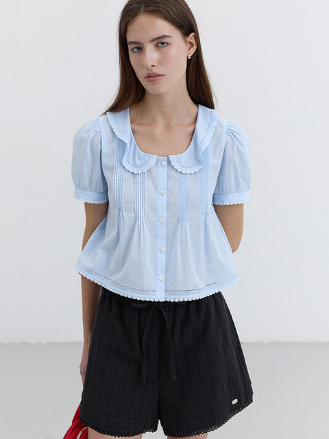 던스트]JANE FRILL BLOUSE SOFT BLUE_UDBL5B222B1