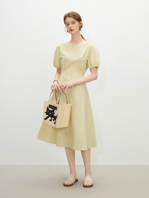 WD_Spring puff sleeve dress_3color