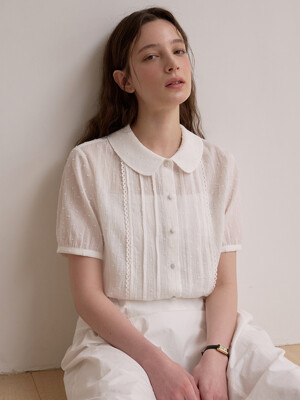 Dot lace blouse - Off white