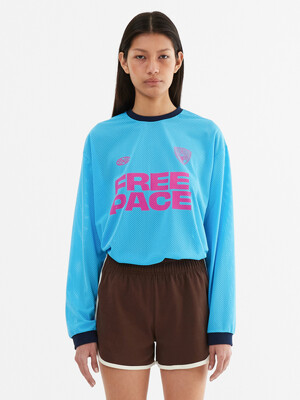Sporty Mesh Round T Shirt_Skyblue