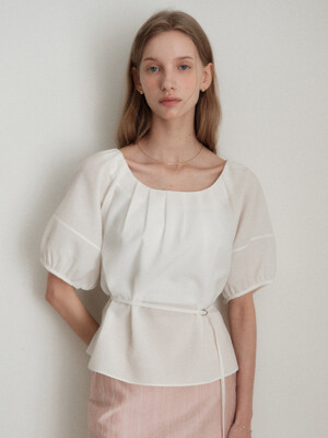 Balloon Belted Blouse_2color