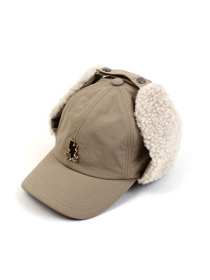 Thunder Beige Poly Earflap Cap 귀달이모자