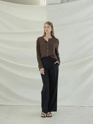 Snap Stitch Blouse_Brown