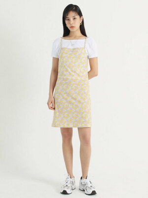 FLOWER PATTERN SLEEVELESS DRESS