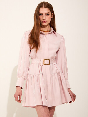 Kristyna Shirring Dress [Pink]