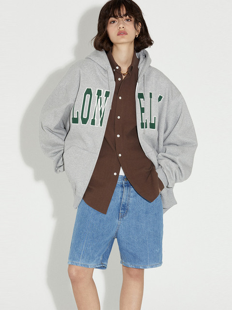 - 노앙 (NOHANT) - LONELY/LOVELY FLUFF HOODIE ZIP-UP GRAY