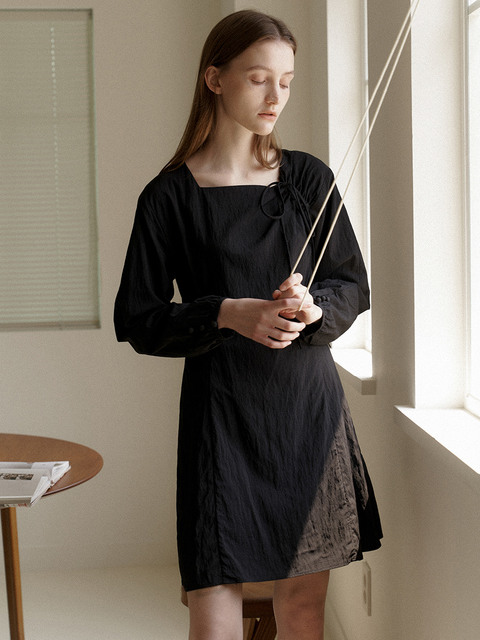 원피스,원피스 - 이슈넘버 (ISSUE NUMBER) - 4.58 String mini dress (Black)