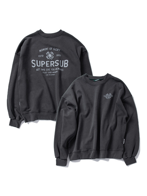 티셔츠,티셔츠 - 슈퍼서브 (SUPERSUB) - 클로버 피그먼트 스웻셔츠(차콜)