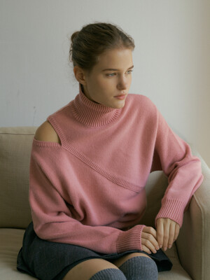 V. cutting pullover knit (pink)