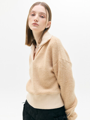 LX DOUBLE COLLAR TOP(BEIGE)