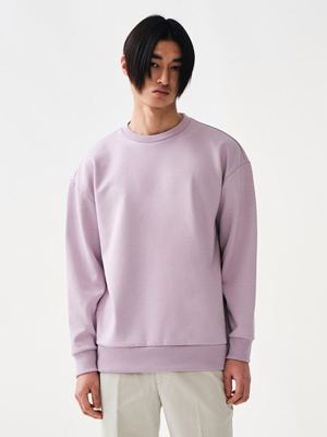 오버핏 테이핑 맨투맨 티셔츠 (핑크)
