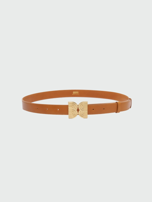 WEME Pendant Belt with Big Logo - Camel